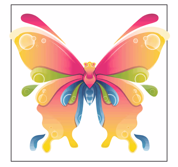 Geek coasters colorful butterfly design - TenStickers