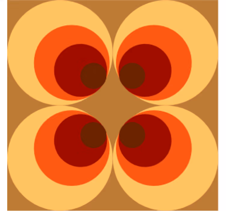 Coaster with circular warm gradient design - TenStickers