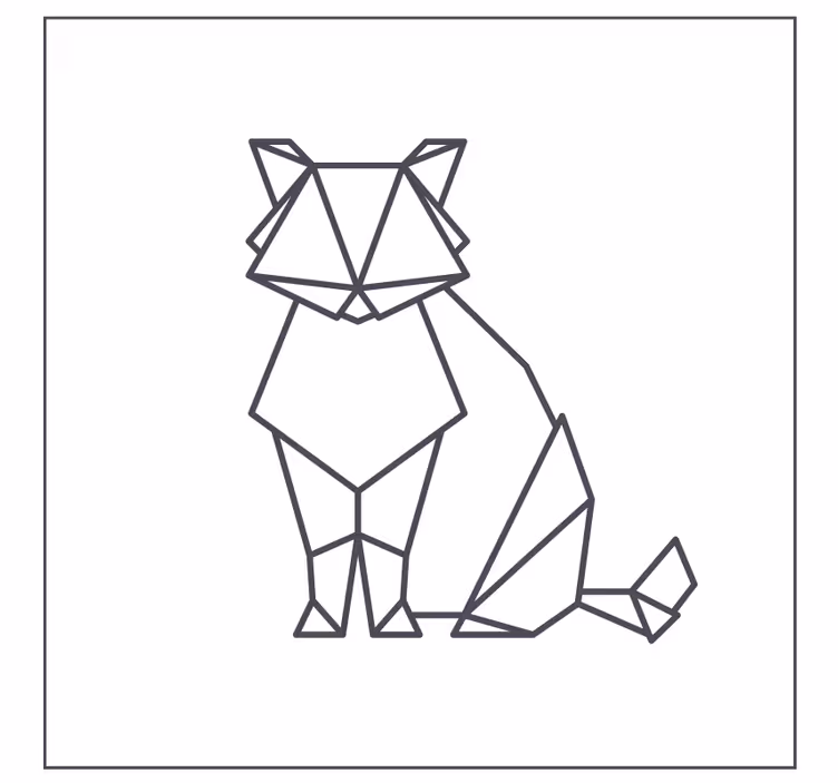 Geek coasters geometric cat figure - TenStickers