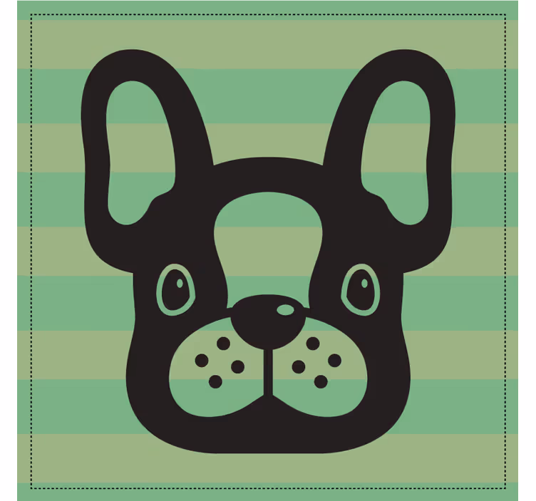 Modern coasters french bulldog face design - TenStickers