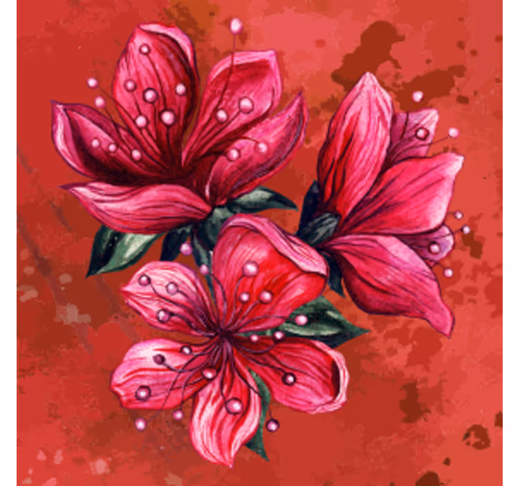 Beer mats vibrant floral arrangement - TenStickers