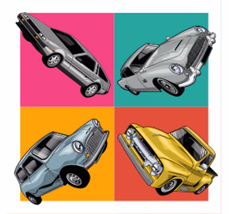 Vintage coasters classic car quartet - TenStickers