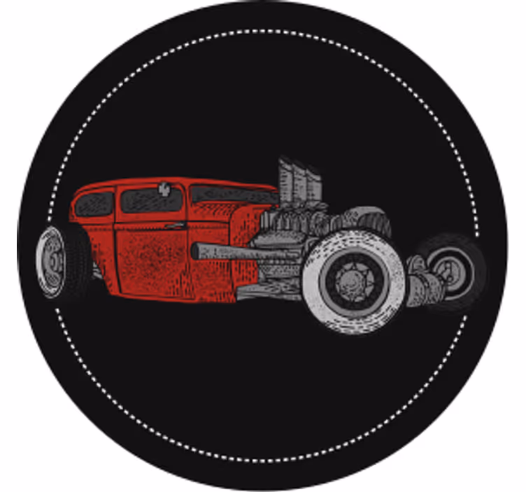Vintage coasters classic hot rod illustration - TenStickers
