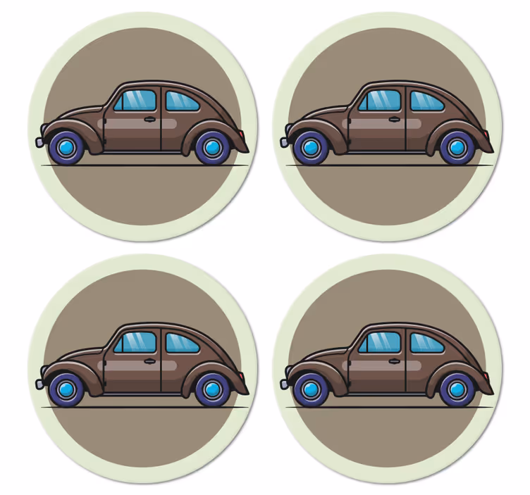 Vintage coasters vintage car artwork - TenStickers