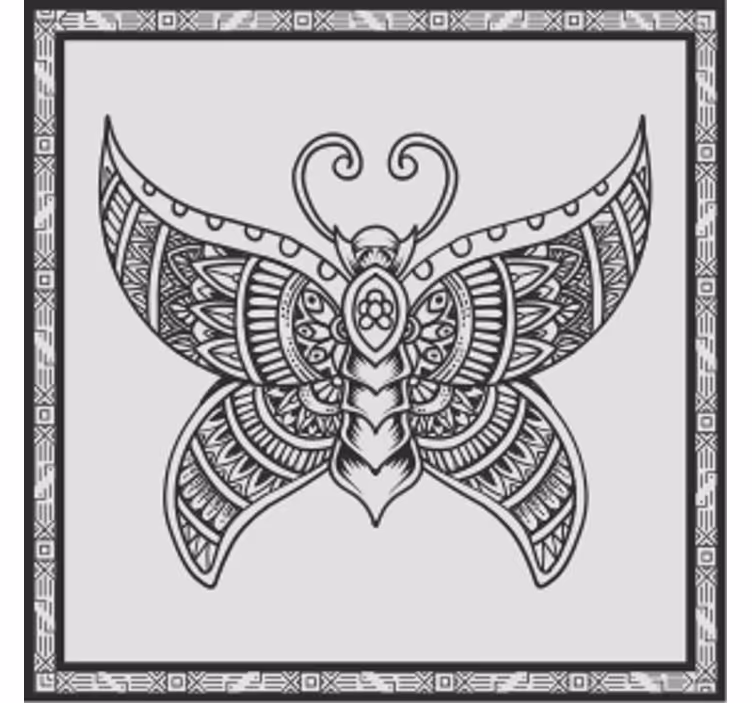 Vintage coasters with detailed butterfly design - TenStickers