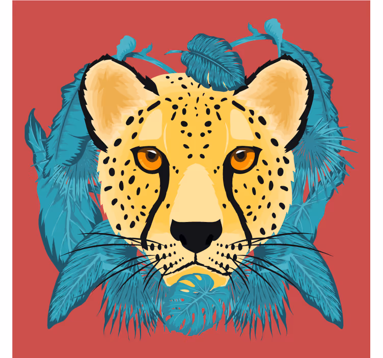Geek coasters stylized leopard design - TenStickers