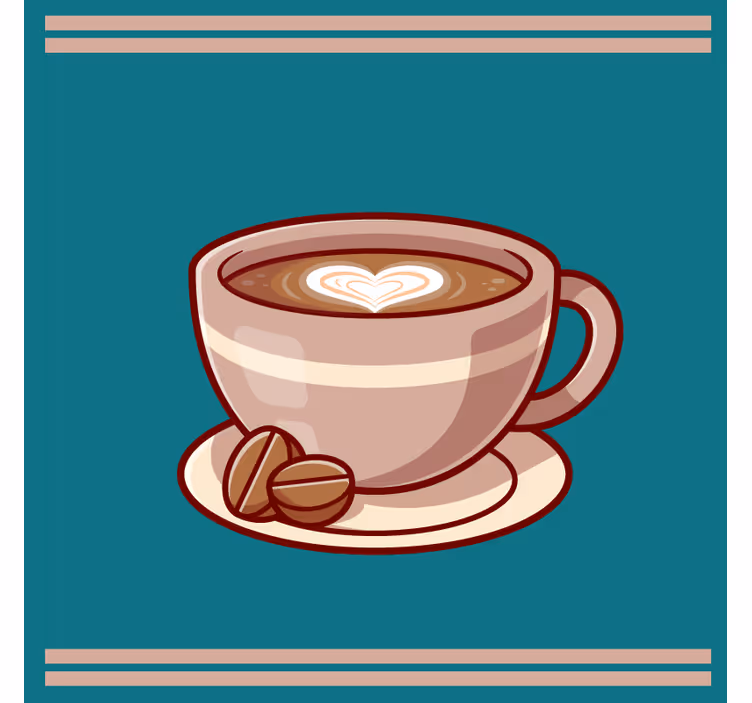Modern coasters coffee mug with heart design - TenStickers