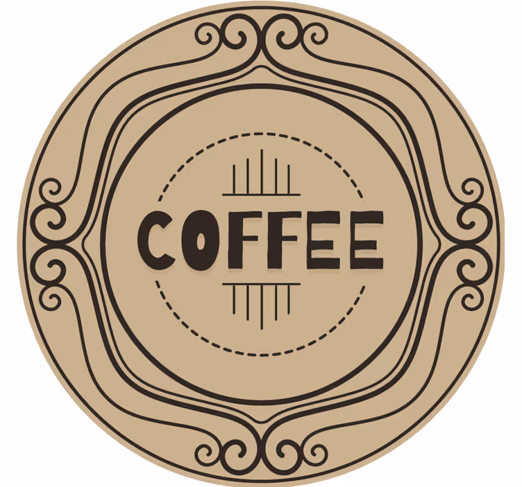 Personalisable coasters elegant coffee round design - TenStickers