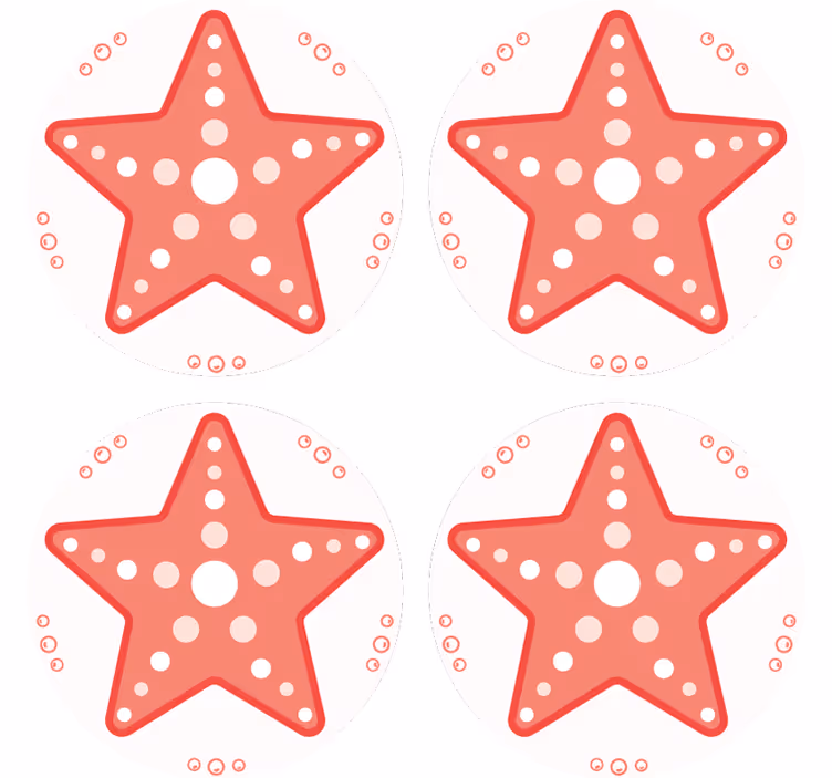 Cute red starfish modern coaster - TenStickers