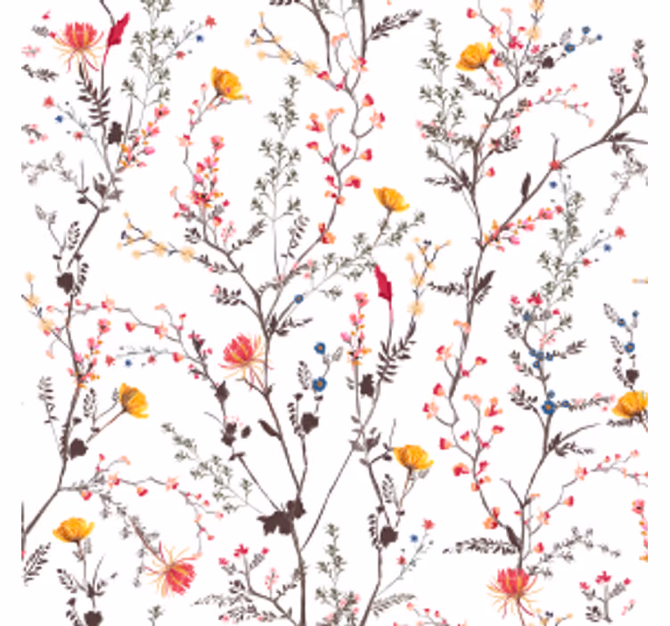 Floral branch pattern coaster - TenStickers
