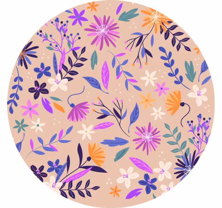 Coaster with botanical motif design - TenStickers