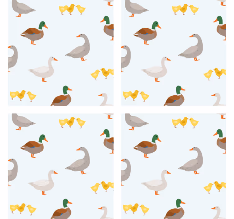 Personalisable coasters with playful duck patterns - TenStickers