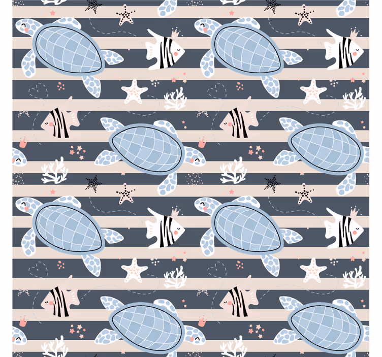 Vintage coasters turtle patterned design - TenStickers