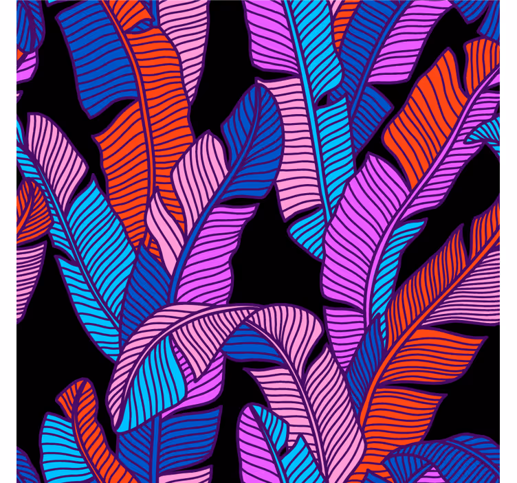 Vibrant leaf patterns coaster - TenStickers