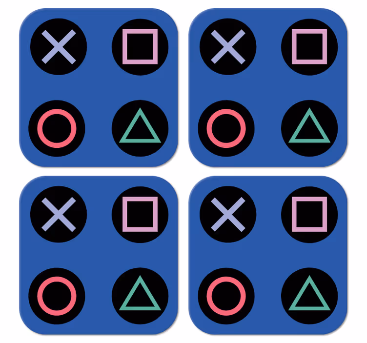 Funny colorful PlayStation pattern geek coaster - TenStickers