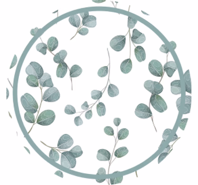 Eucalyptus leaf pattern coaster - TenStickers