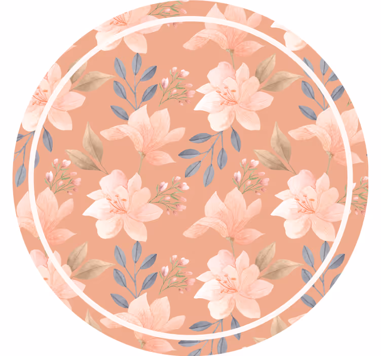 Modern coasters floral pattern with leaves - TenStickers