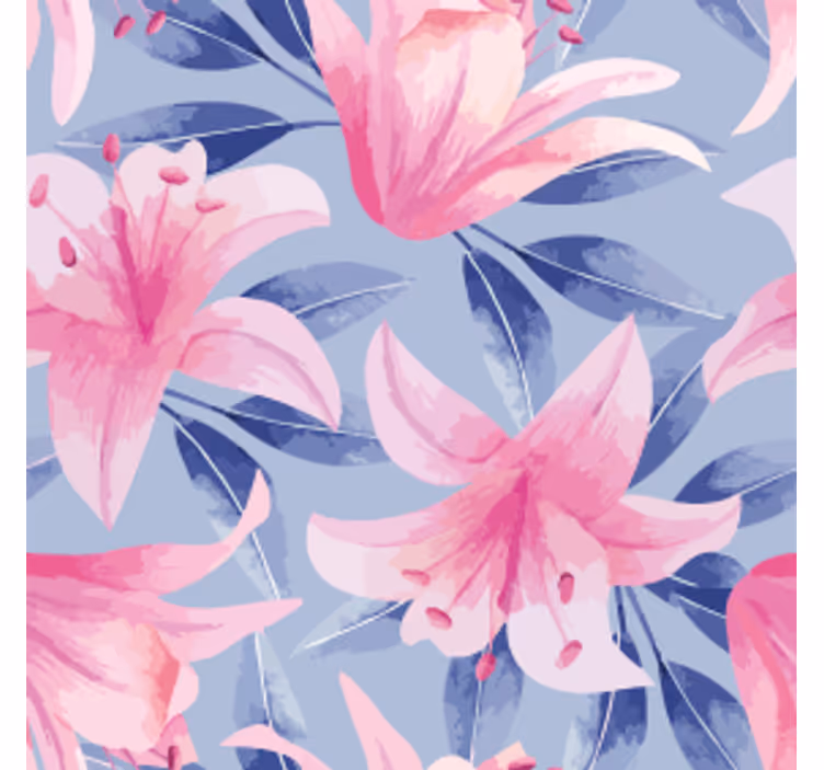 Floral pattern with pink lilies coaster - TenStickers