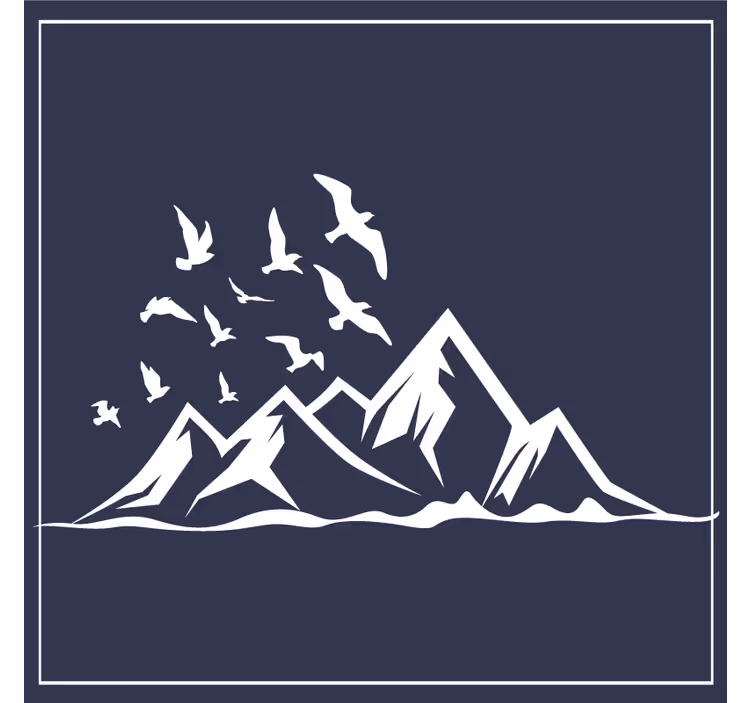 Mountain landscape silhouette coaster - TenStickers
