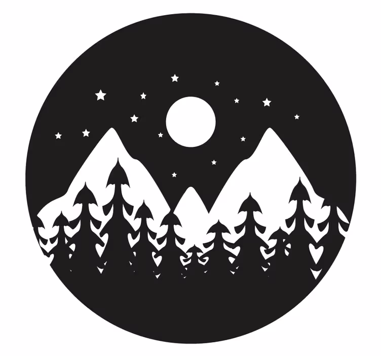 Mountain night landscape coaster - TenStickers
