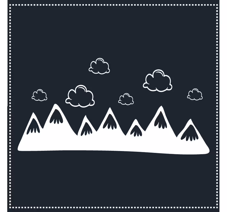 Mountain silhouette with clouds coaster - TenStickers