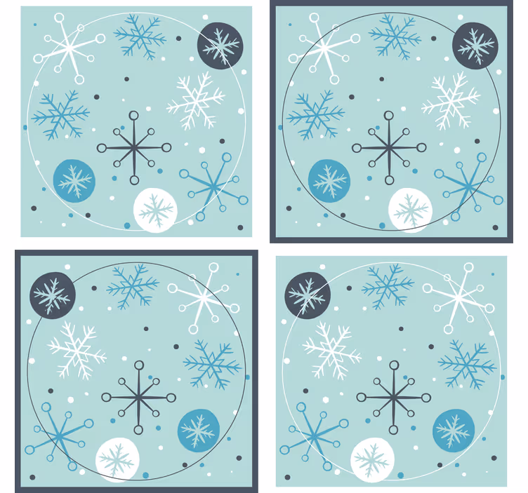 Christmas coasters snowflake patterns set - TenStickers