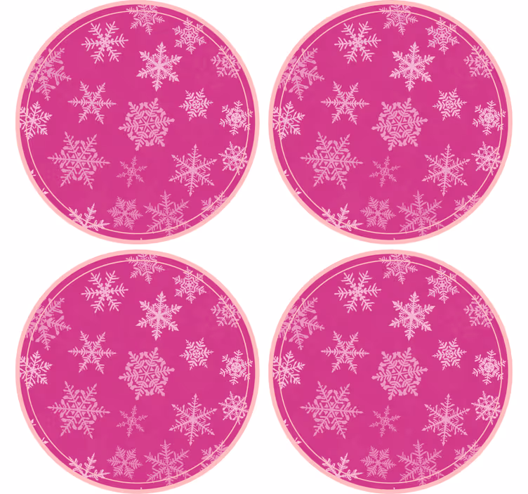 Christmas coasters with snowflake pattern design - TenStickers