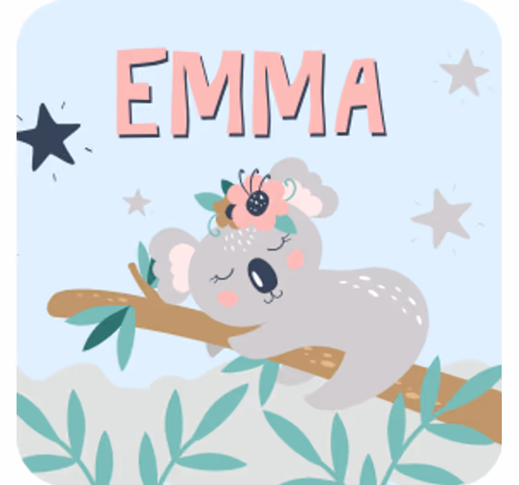 Personalisable coasters with adorable koala art - TenStickers