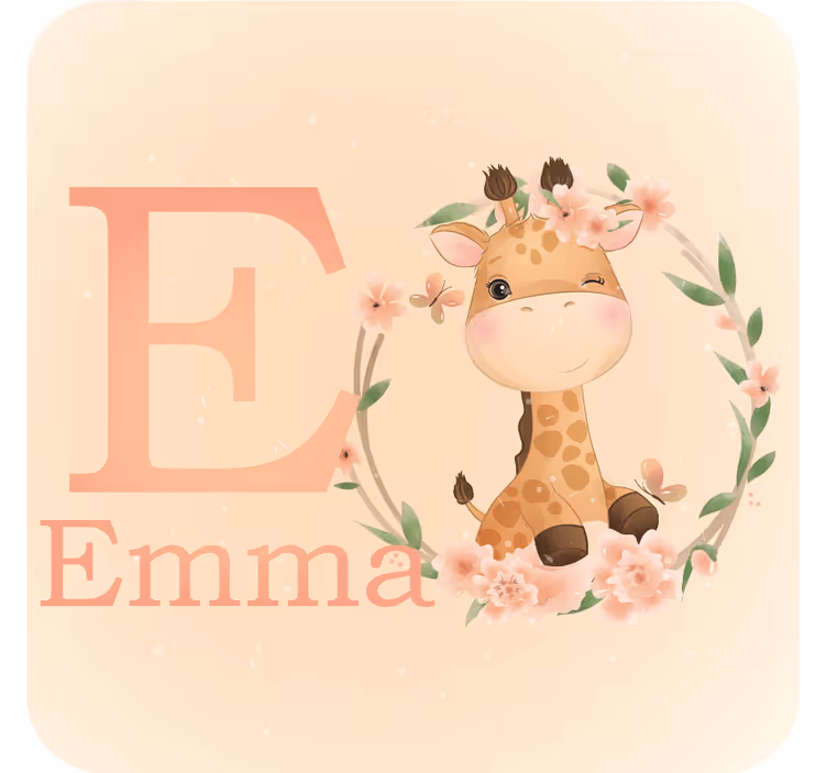 Personalised coasters cute giraffe design - TenStickers