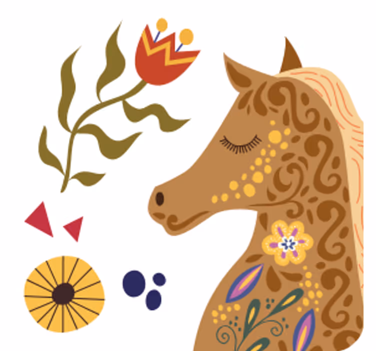 Geek coasters stylized horse profile - TenStickers
