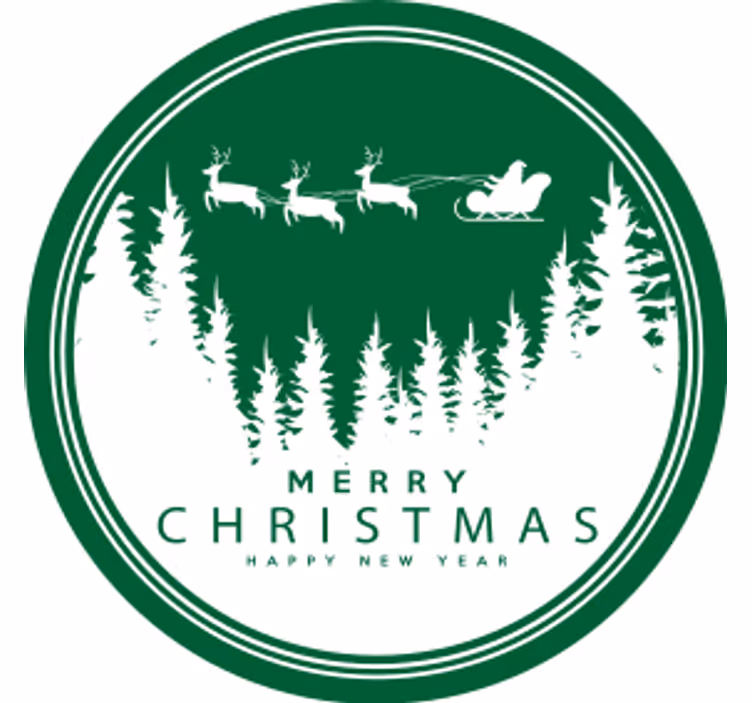 Christmas coasters featuring a festive santa sleigh scene - TenStickers