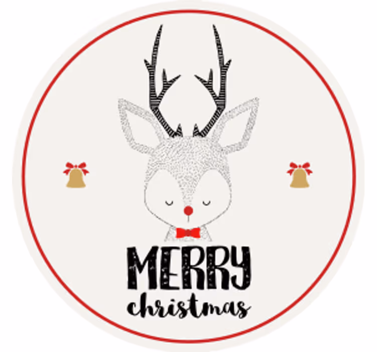 Christmas coasters featuring reindeer with bells - TenStickers