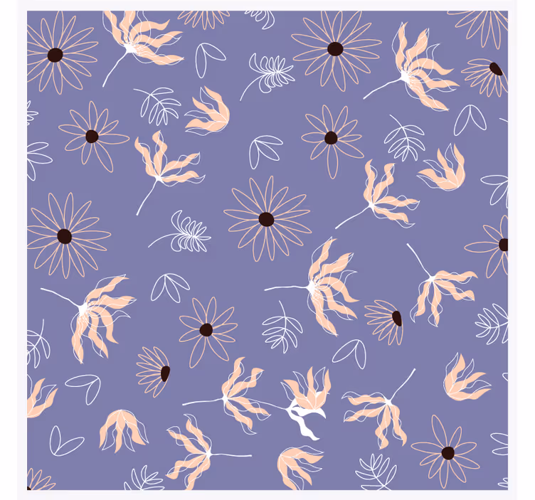 Floral patterns on purple coaster - TenStickers