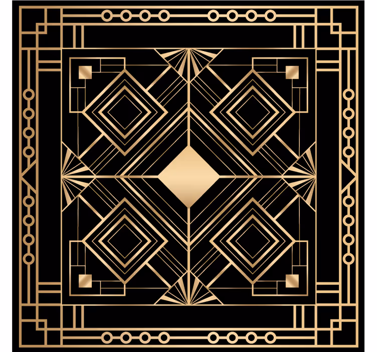 Coaster with geometric pattern and gold accents - TenStickers