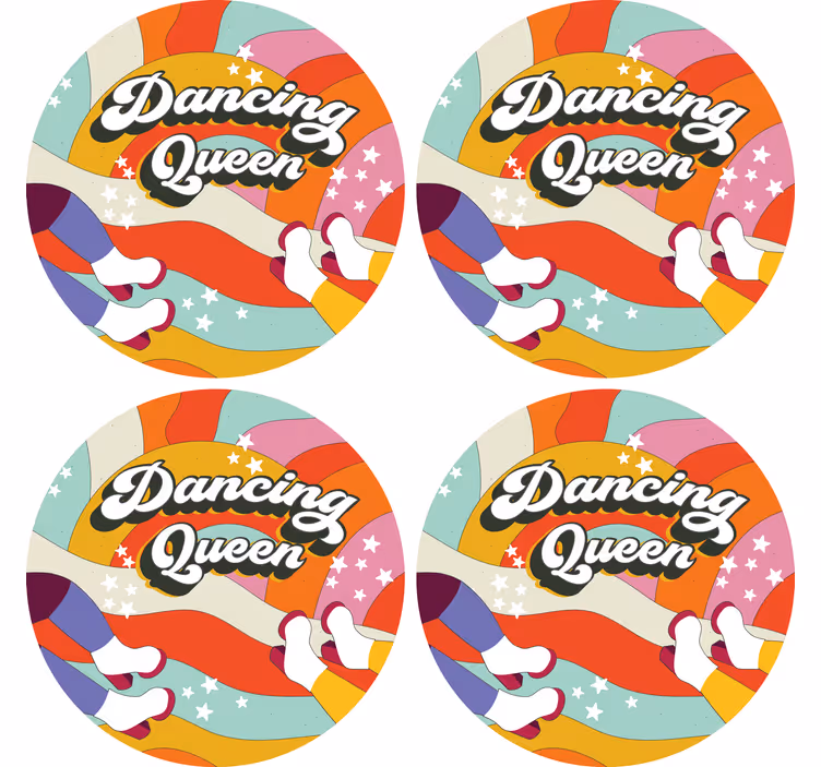 Personalisable coasters with vibrant dance feet design - TenStickers