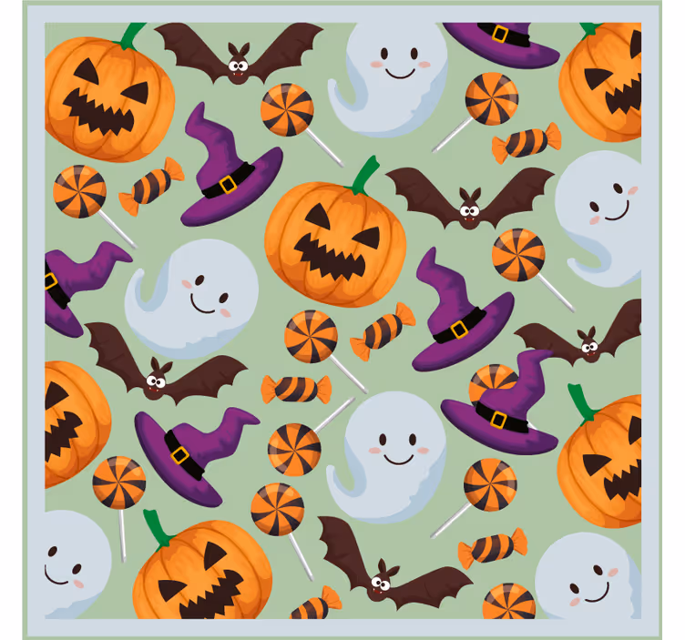 Halloween coasters with pumpkin and ghost pattern - TenStickers