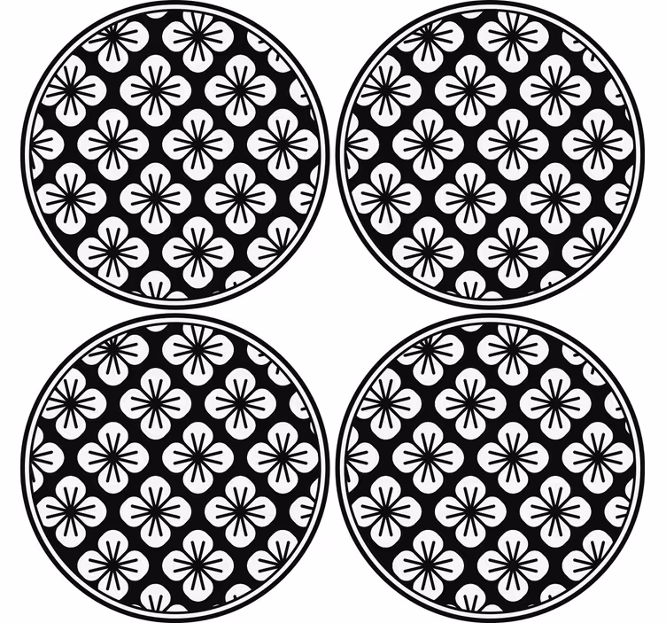 Botanical textured surface coaster - TenStickers