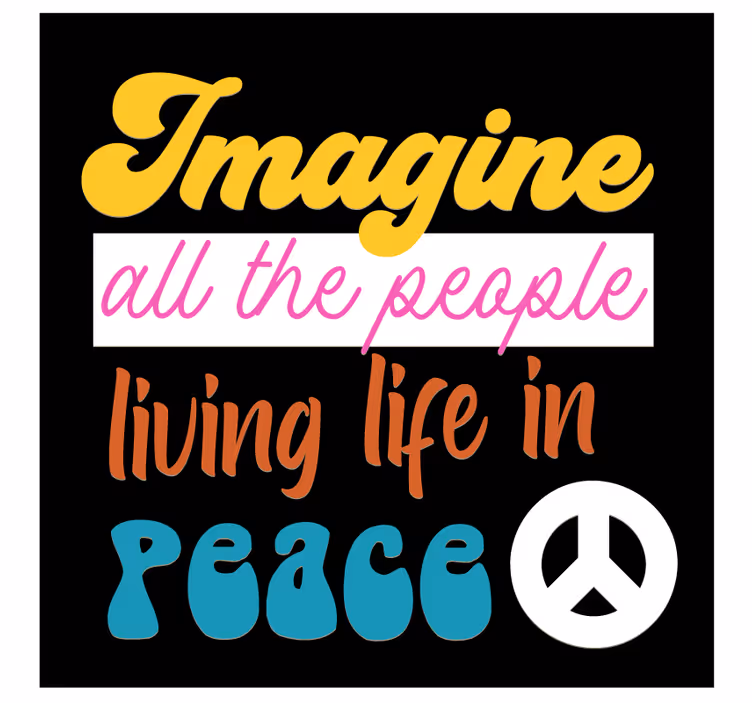 Text coasters for a peaceful life message - TenStickers