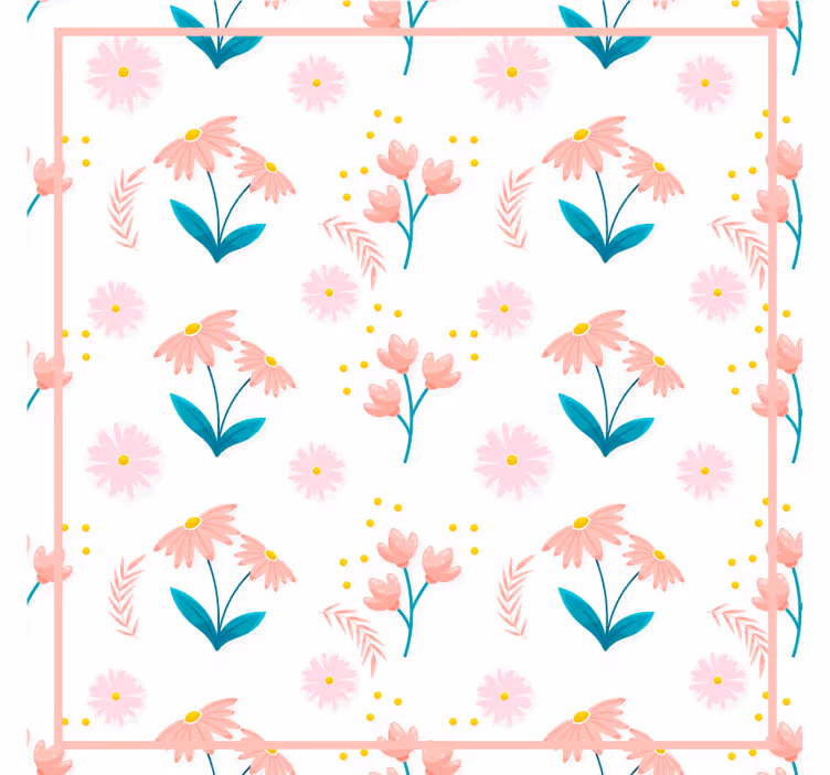 Floral pattern design coaster - TenStickers