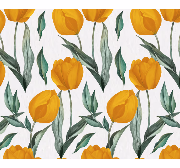 Yellow tulip patterned coaster - TenStickers