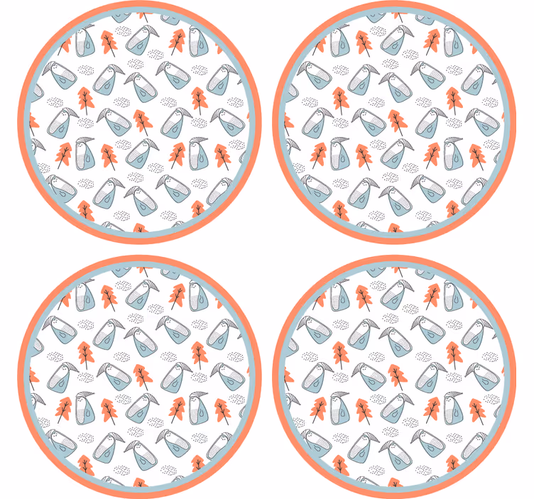 Geek coasters quirky leaf design - TenStickers