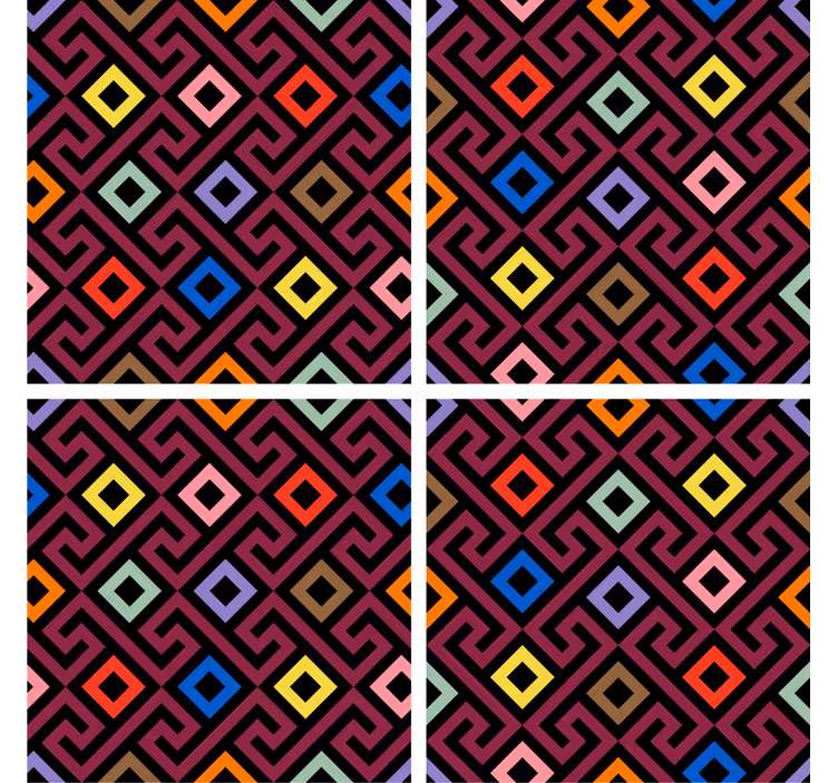 Colorful geometric pattern coaster - TenStickers
