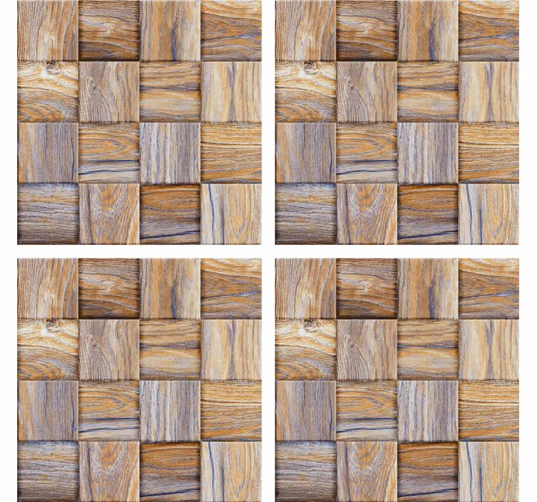 Woven wood pattern coaster - TenStickers