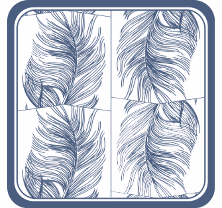 Elegant feather pattern coaster - TenStickers