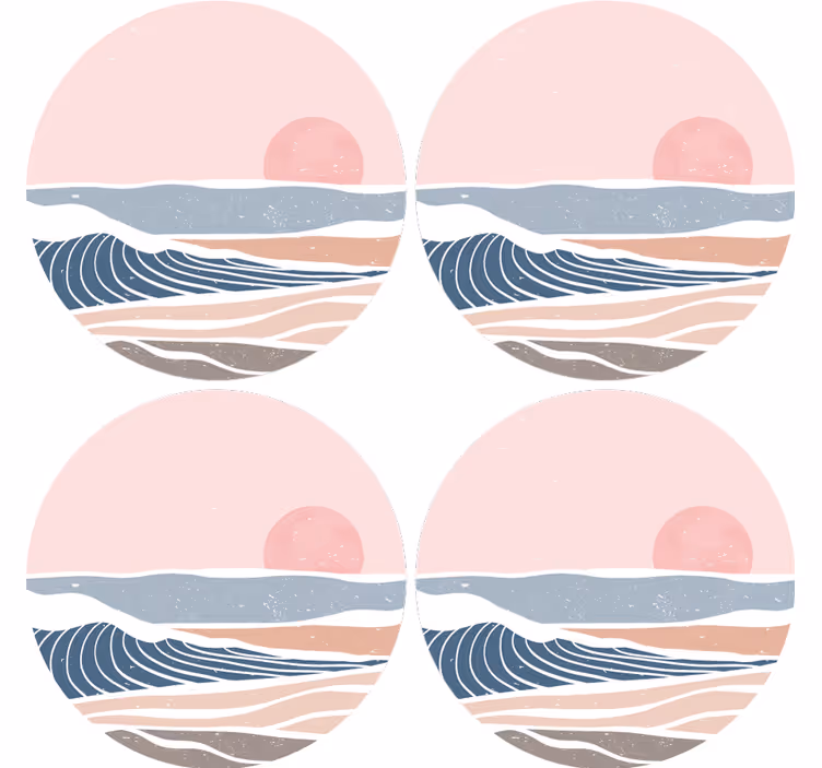 Gentle waves and sunrise coaster - TenStickers