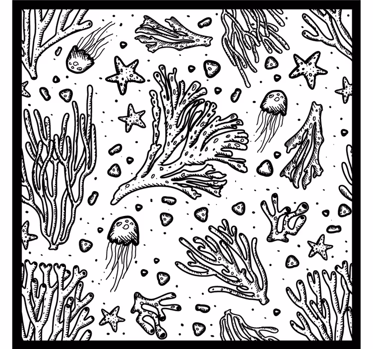 Underwater life elements coaster - TenStickers