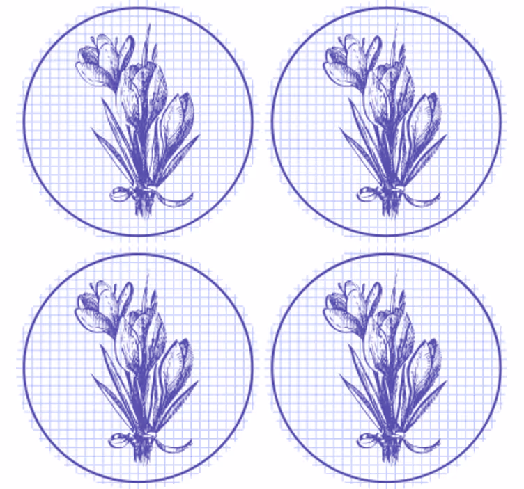 Coaster with elegant botanical illustration - TenStickers