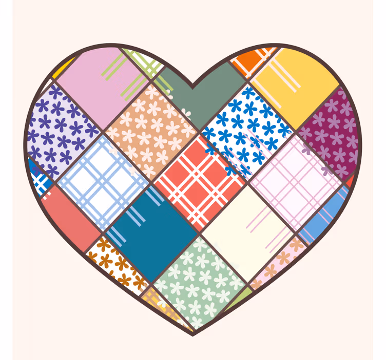 Coaster with patchwork heart design - TenStickers