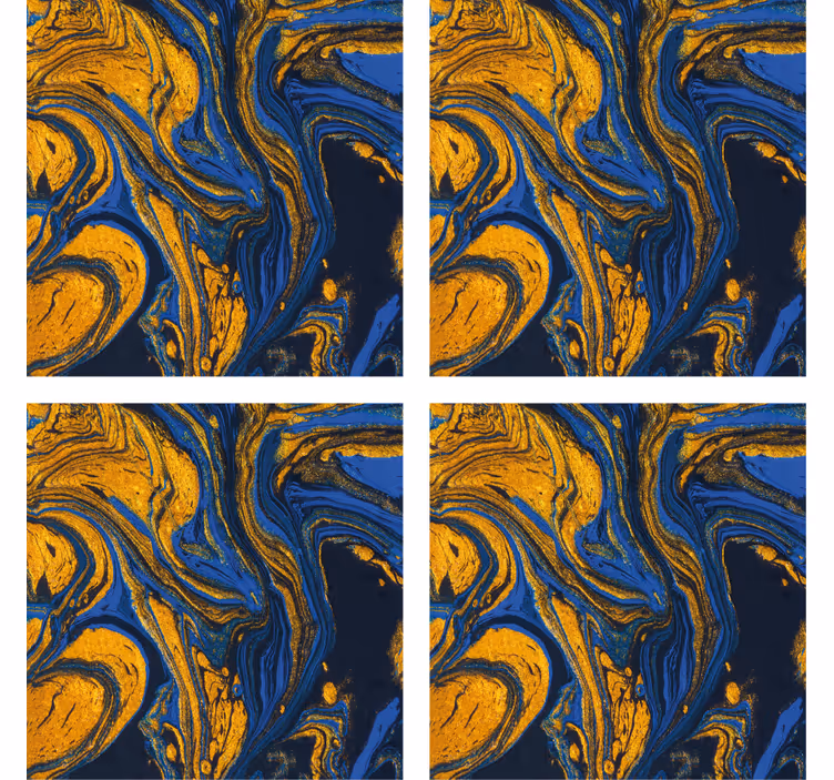 Swirling blue and gold coaster - TenStickers