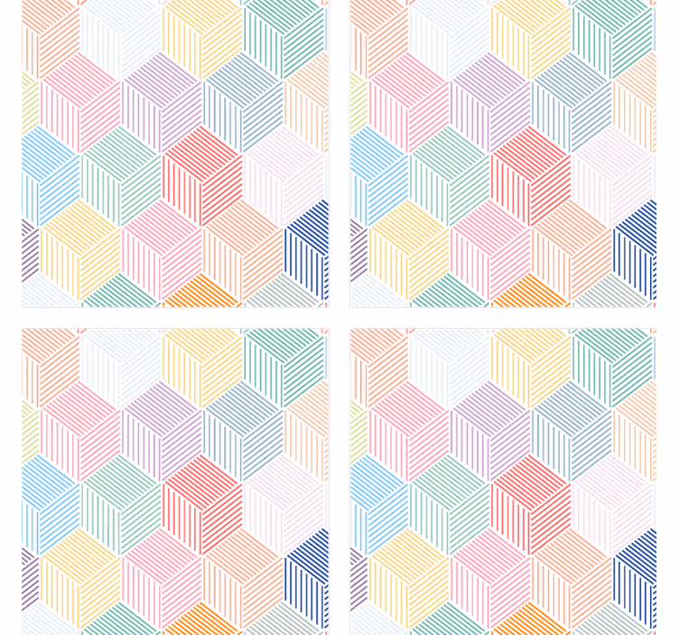 Geometric hexagonal pattern coaster - TenStickers